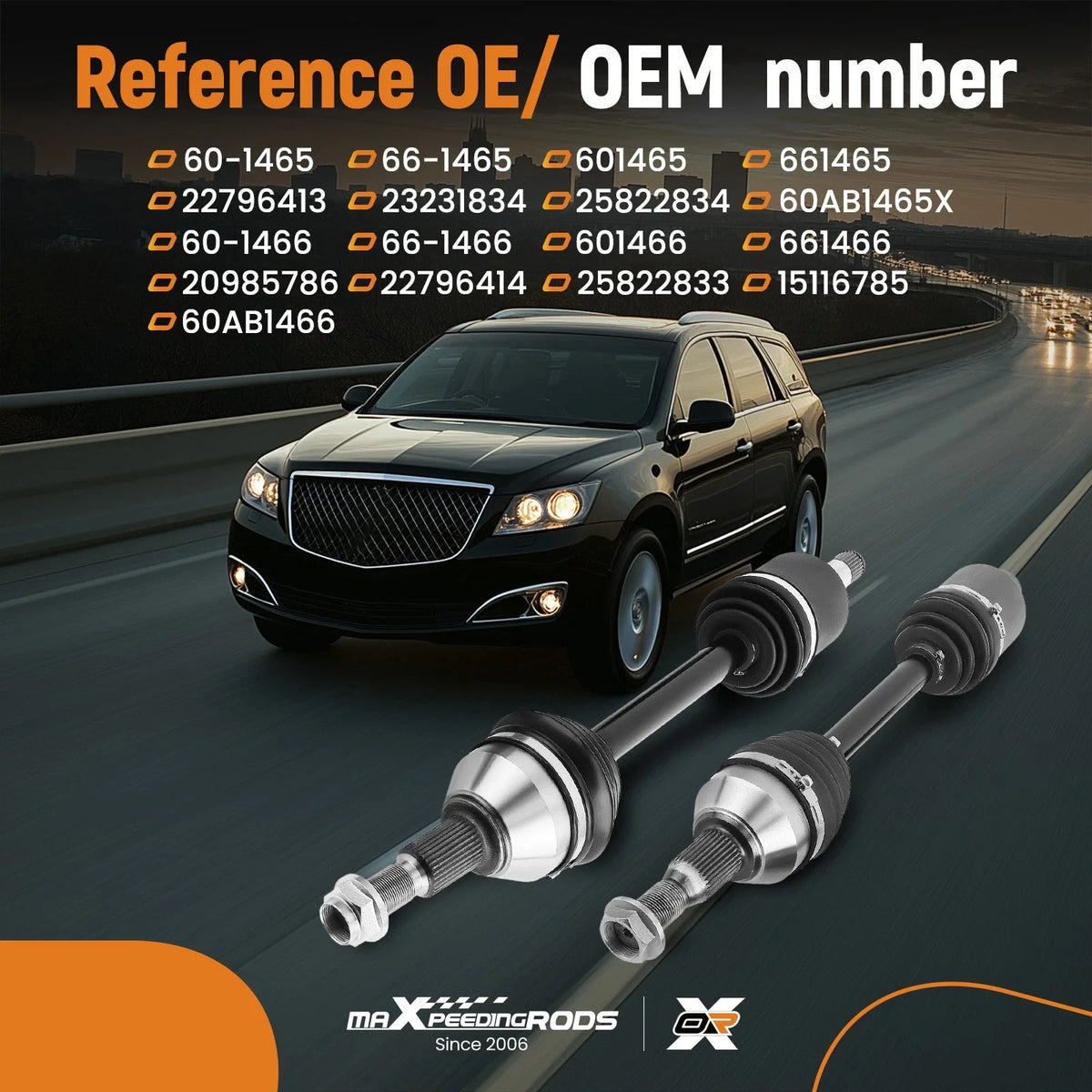 Pair Front CV Axle Shaft for GMC Acadia Chevrolet Traverse Buick Enclave (2007–2017)