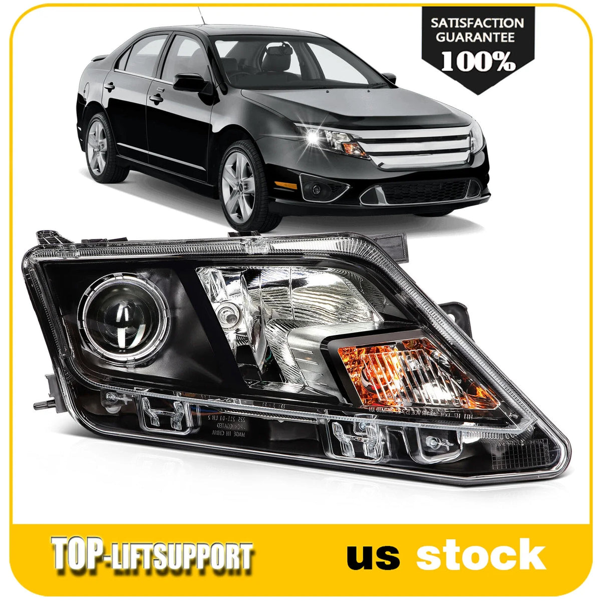 Right Passenger Side Headlight Assembly for Ford Fusion (2010–2012)