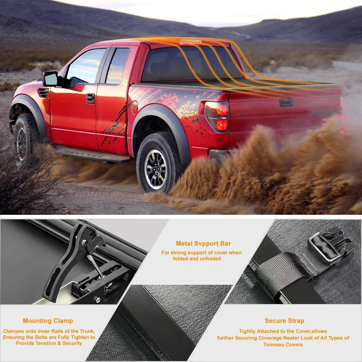 Tonneau Cover Vinyl Soft Tri-Fold for Ford F150 5.5ft Bed (2004–2014)