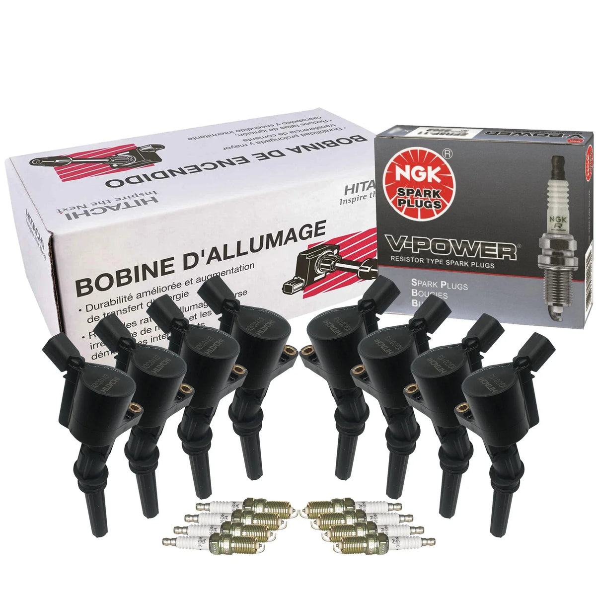 Set of 8 Ignition Coils & Spark Plugs for Ford Lincoln 4.6 V8 (1996–2010)
