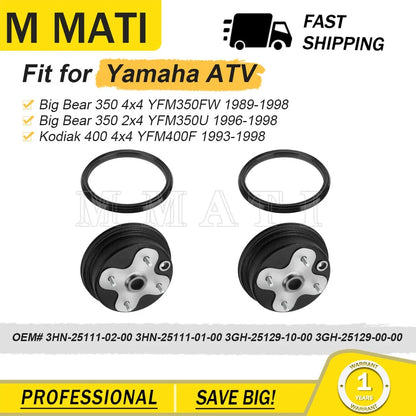 2X Front Brake Drum and Dust Seal for Yamaha Big Bear 350 1989-1998