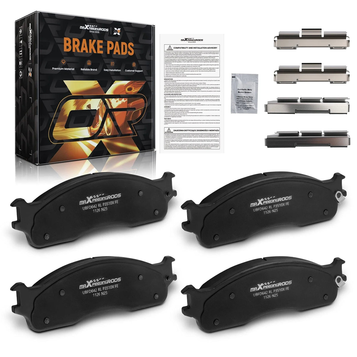 Front Brake Pads Set for 1500 (2006-2008) & Ram 2500 3500 (2003-2008)