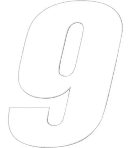 Number "9" Decal for Motorcycle Racing (7" Vinyl)