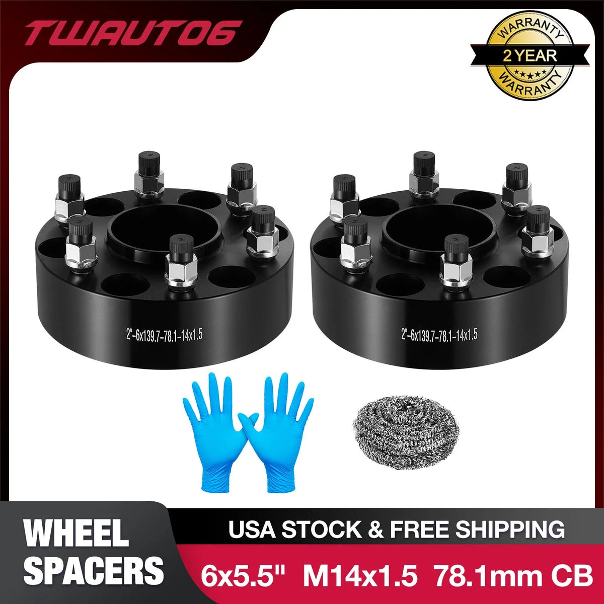 2X 2" Hub Centric Wheel Spacers for Chevrolet Express 1500 (2003–2014)