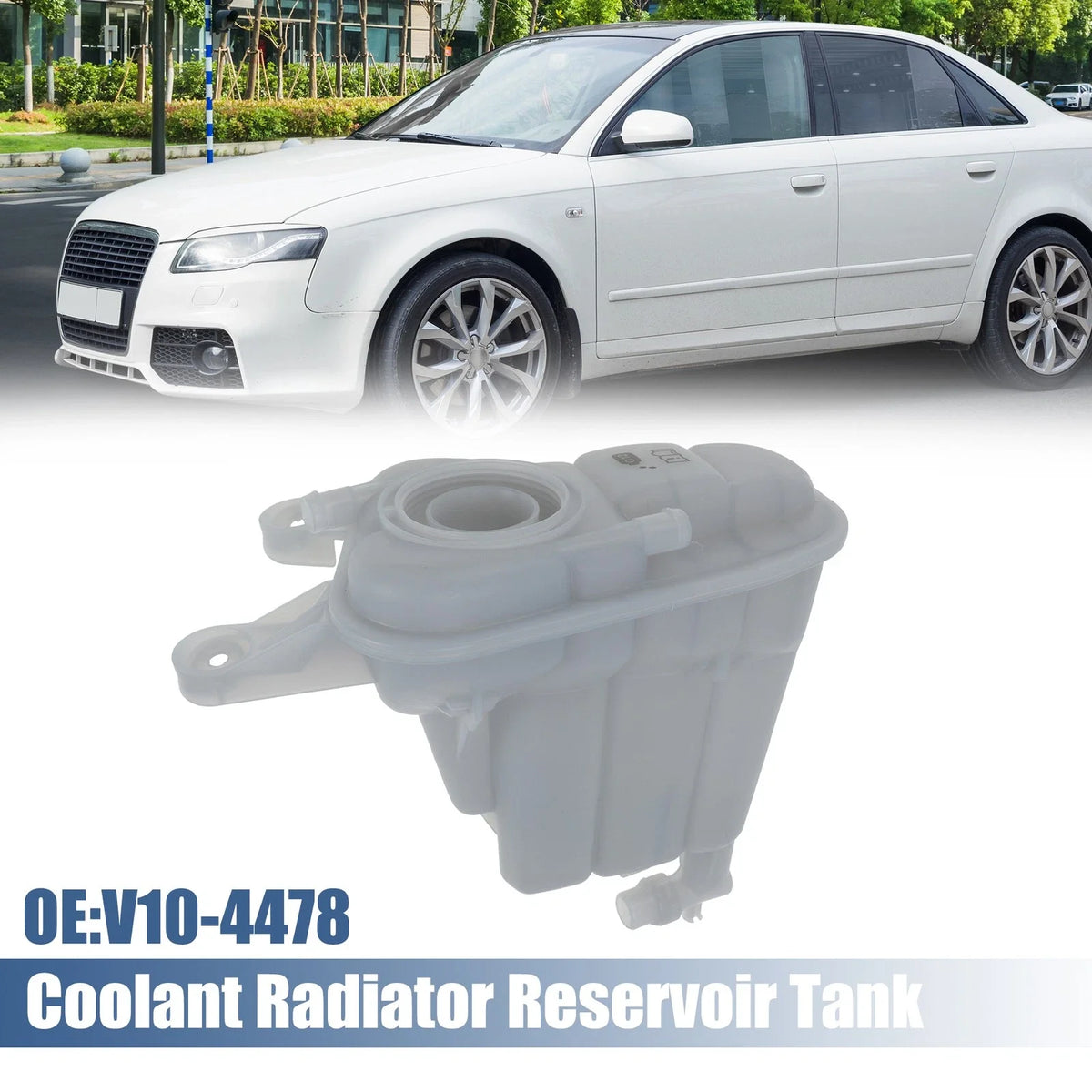 Coolant Radiator Reservoir Tank 8K0121403G w/ Sensor for Audi A4 (2002–2008)