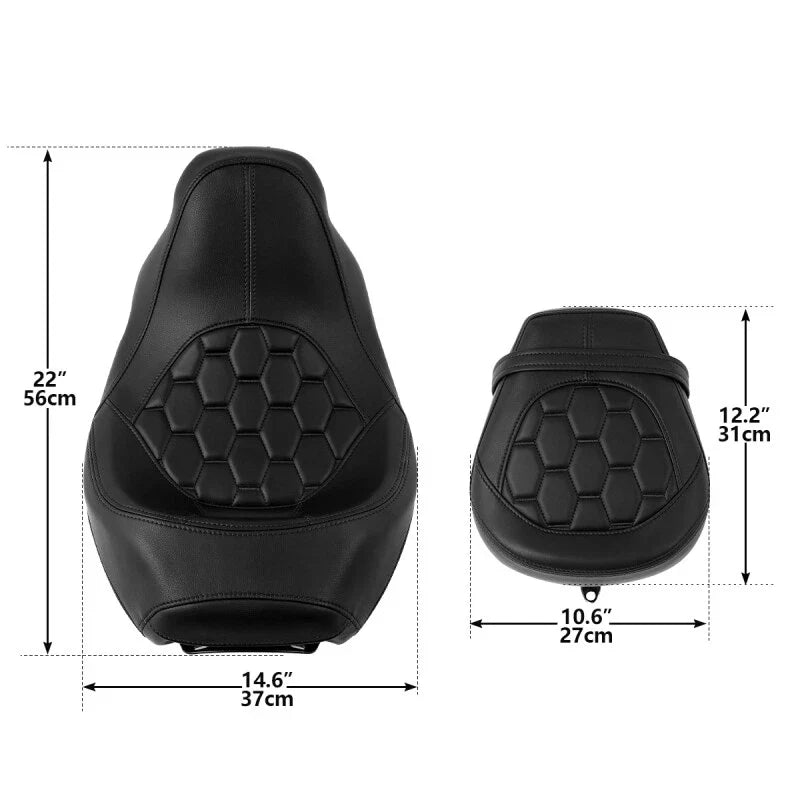 Driver & Passenger Seat for Harley Touring Street Road Glide (2009–2023) Black