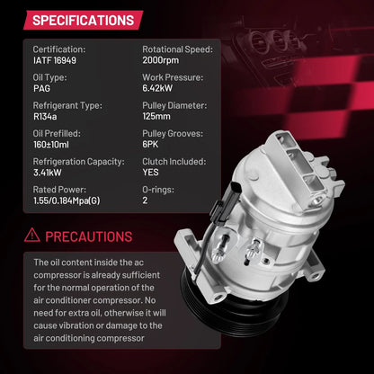 A/C Compressor with Clutch & Pulley for Chrysler 300 (2005-2006)
