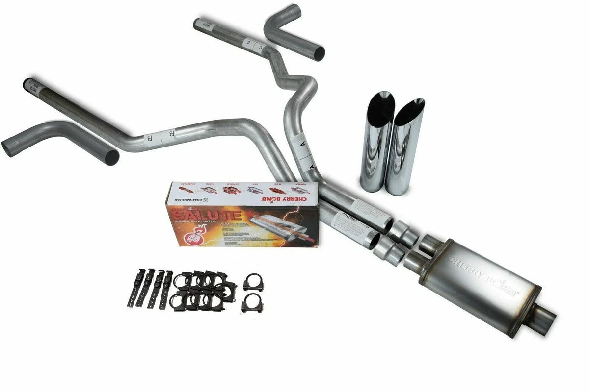 Dual Exhaust Kit for Ford F150 (2015–2020) 3" Side Exit Slash Tip