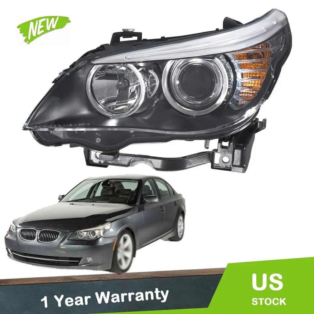 Headlight Assembly Halogen Driver/Left for BMW 528i (2008–2010)
