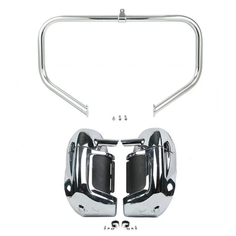 Chrome Lower Vented Leg Fairings & Engine Bar for Electra Glide 09-13