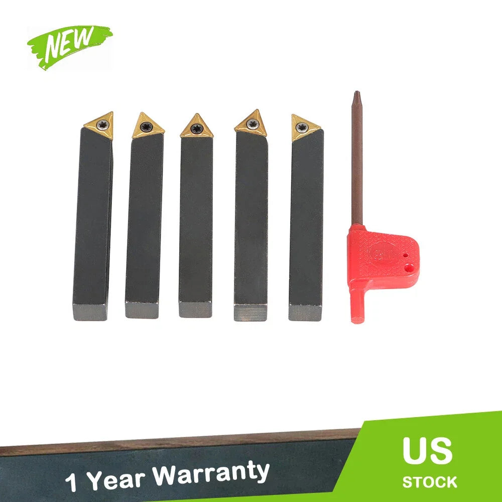 Set of 5 Indexable Carbide Insert Turning Tool Holders for Lathe