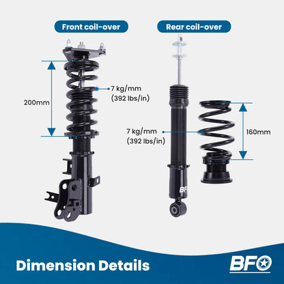 Adjustable Coilover Suspension System for Honda Civic (2012–2015)
