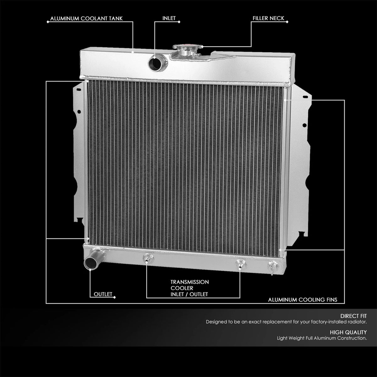 Full Aluminum 2-Row Racing Radiator for Dodge Coronet/Dart (1965–1969)