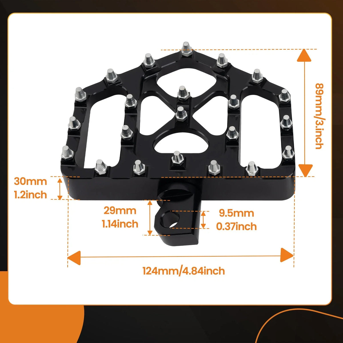 Black MX Style Wide Aluminum Foot Pegs for Harley Touring (2014–2023)
