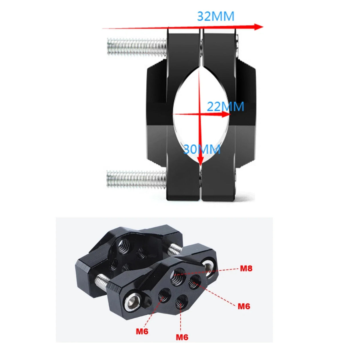17-32mm Handlebar Bumper Mount Bracket Clamp for LED Spot Fog Light