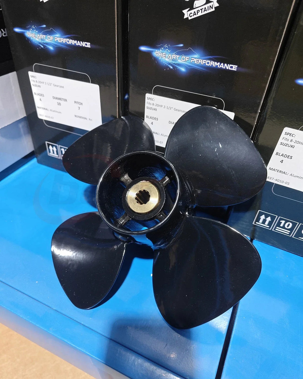 4-Blade 10" Aluminum Propeller for Suzuki 8-20HP Outboard Motor