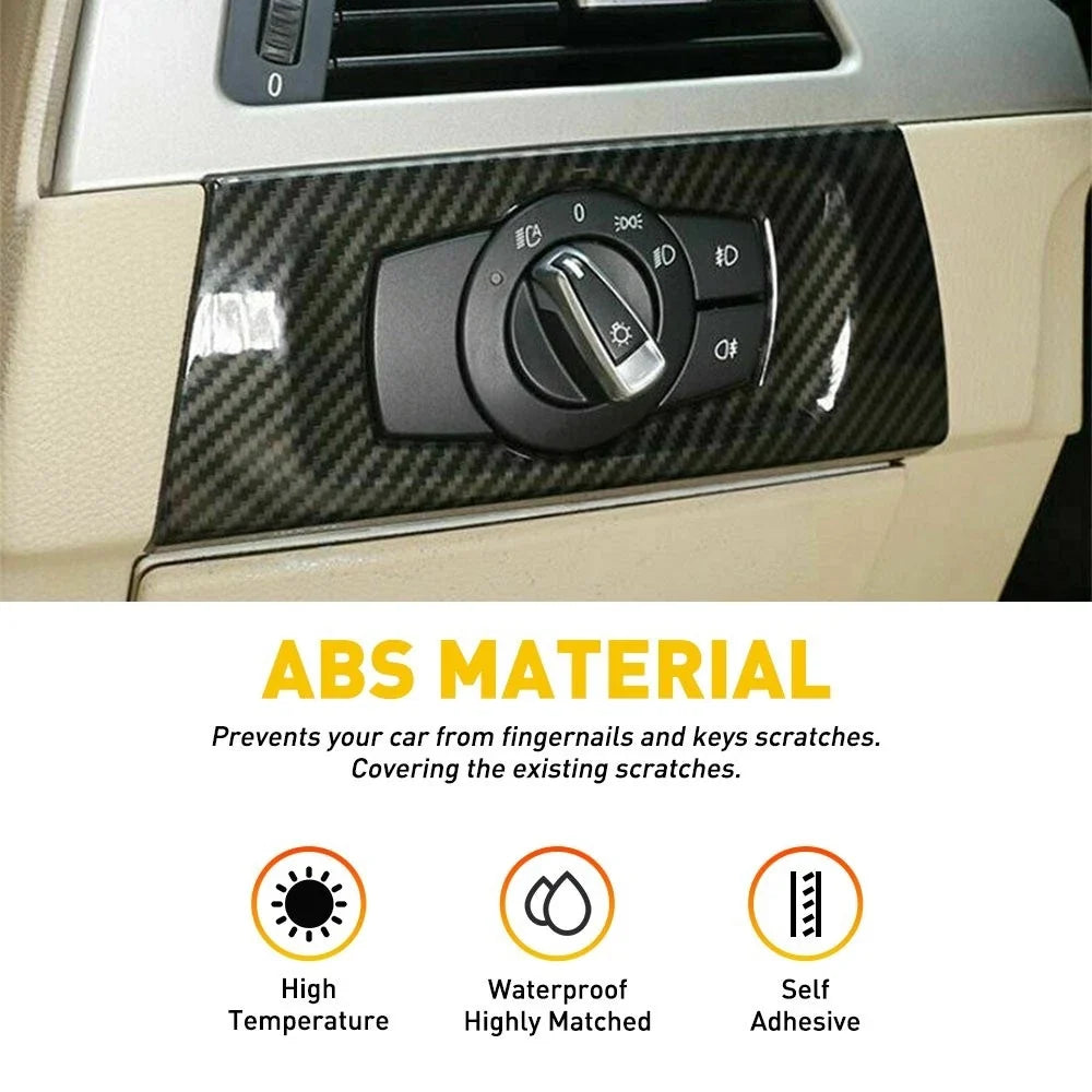 Carbon Fiber Headlight Switch Frame Cover for 3 Series E90 2007-2013