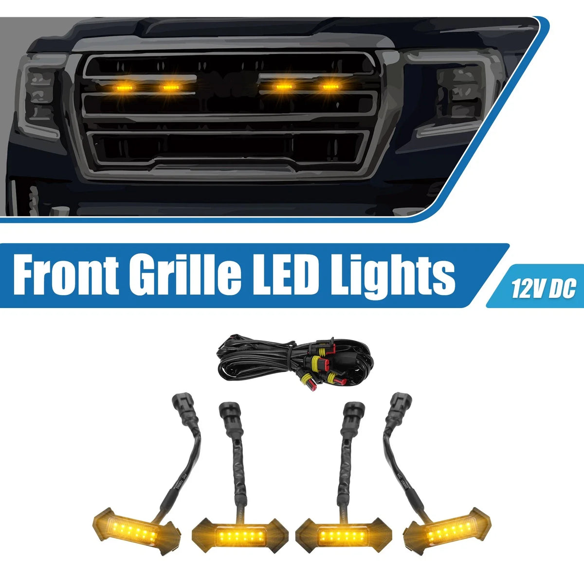 LED Front Grille Lights for Toyota Tacoma TRD PRO (2016–2022) Amber