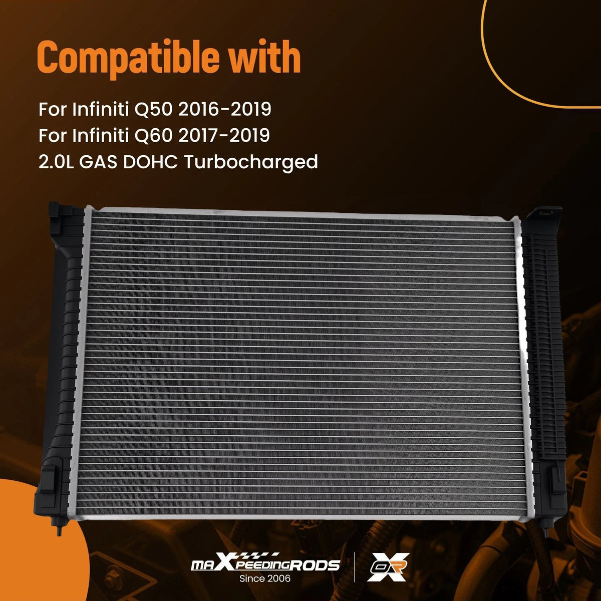 2.0L Turbo AT Aluminum Radiator for Infiniti Q50 (2016-2019)