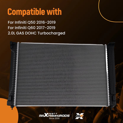 2.0L Turbo AT Aluminum Radiator for Infiniti Q50 (2016-2019)