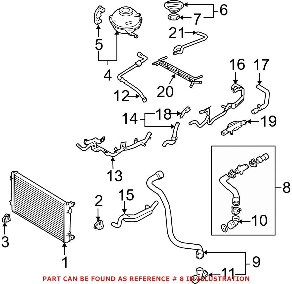 Upper Radiator Coolant Hose 1C0122101BC for VW Beetle (2004)