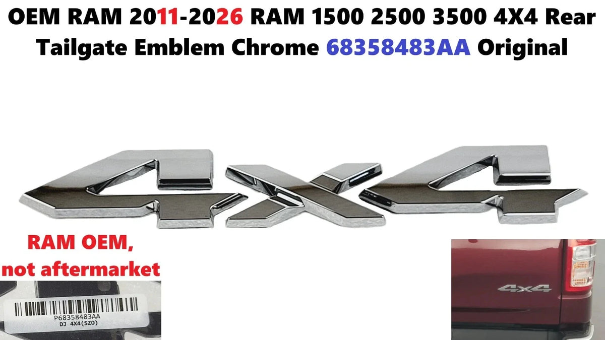 Chrome Rear Tailgate Emblem for 1500 2500 3500 RAM (2011–2026) 68358483AA