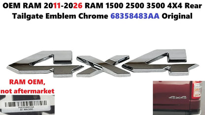 Chrome Rear Tailgate Emblem for 1500 2500 3500 RAM (2011–2026) 68358483AA