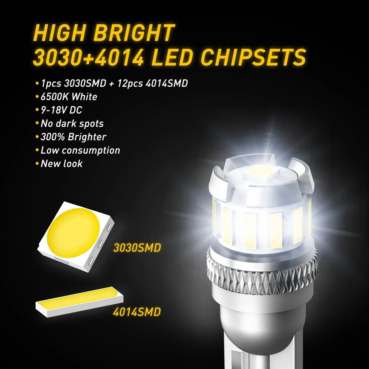 AUXITO 2X White LED License Light Bulb T10 2825 168 158 for Dome Map