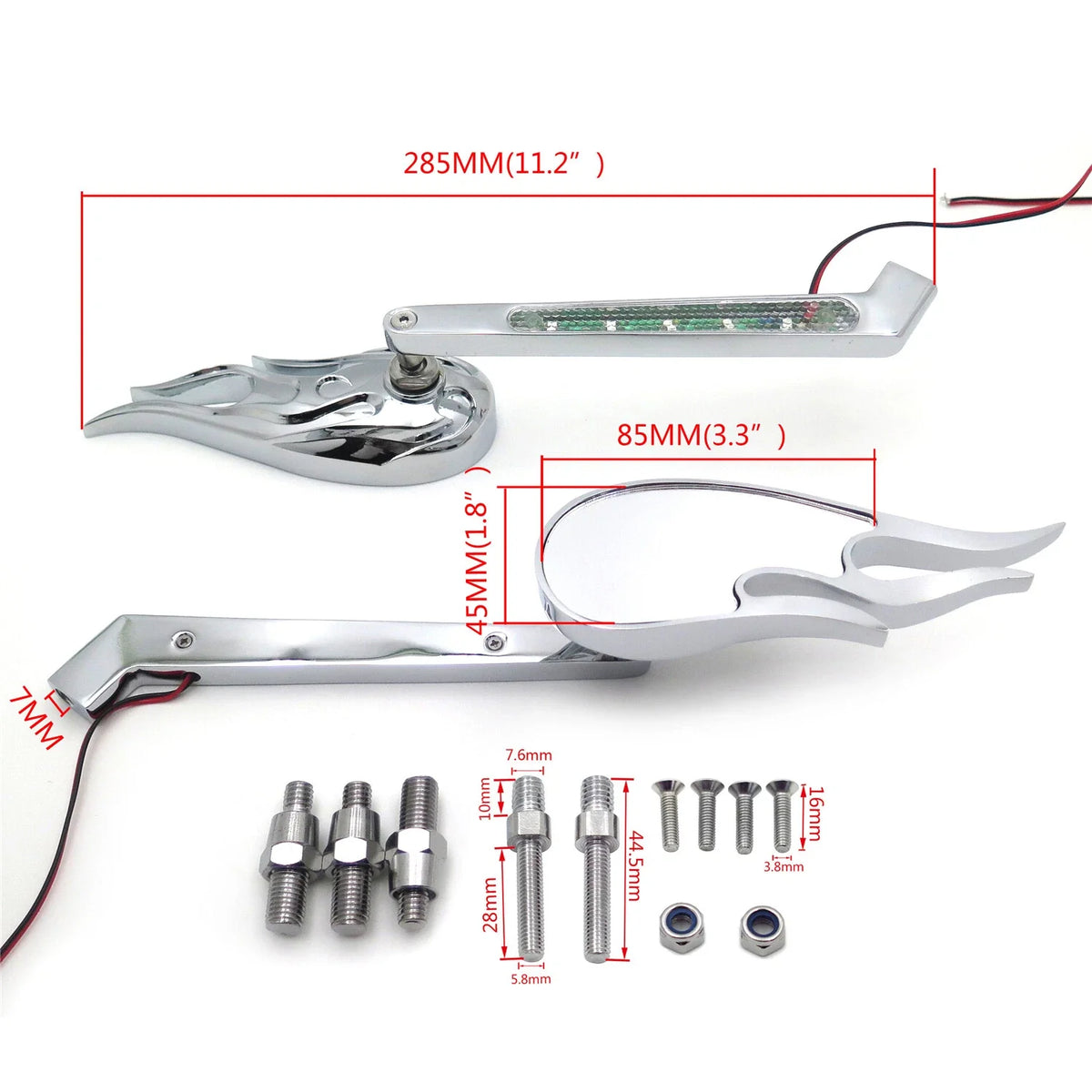 Flame LED Turn Signal Integrated Mirrors for Honda CBR600RR (2003–2006)