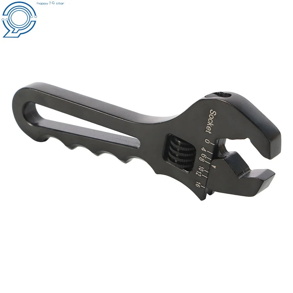 Adjustable Wrench Tool for Hose End Fitting (Black Aluminum)