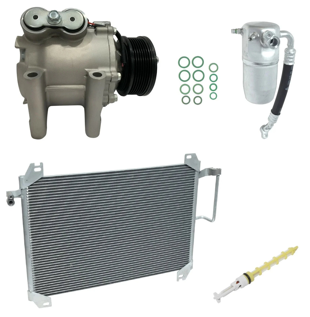 AC Compressor Kit with Condenser Replacement for Isuzu Ascender 4.2L (2005–2008)