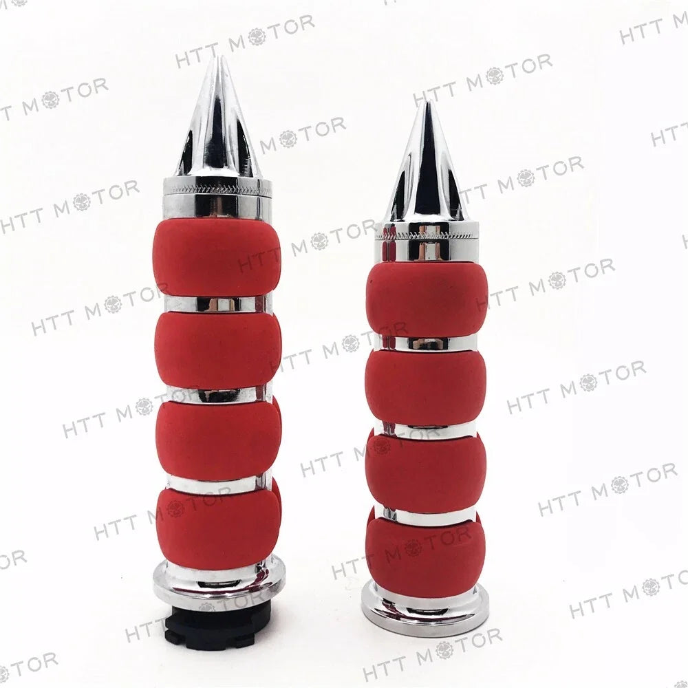Red Chrome 1" Hand Grip Billet Aluminum for Harley Softail 1990-2023