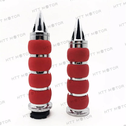Red Chrome 1" Hand Grip Billet Aluminum for Harley Softail 1990-2023