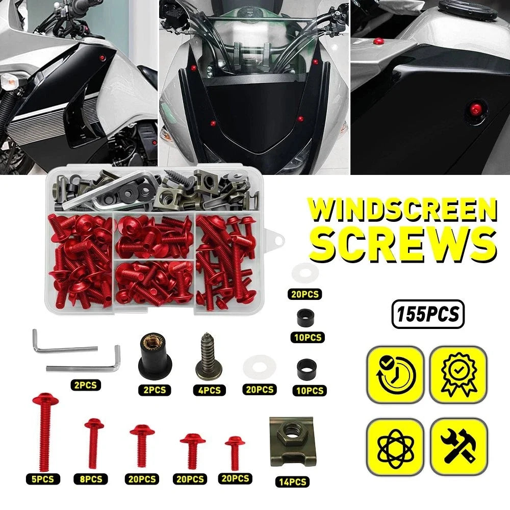 Fairing Bolt Kit - Aluminum, Red for Honda CBR600RR (2005-2006)