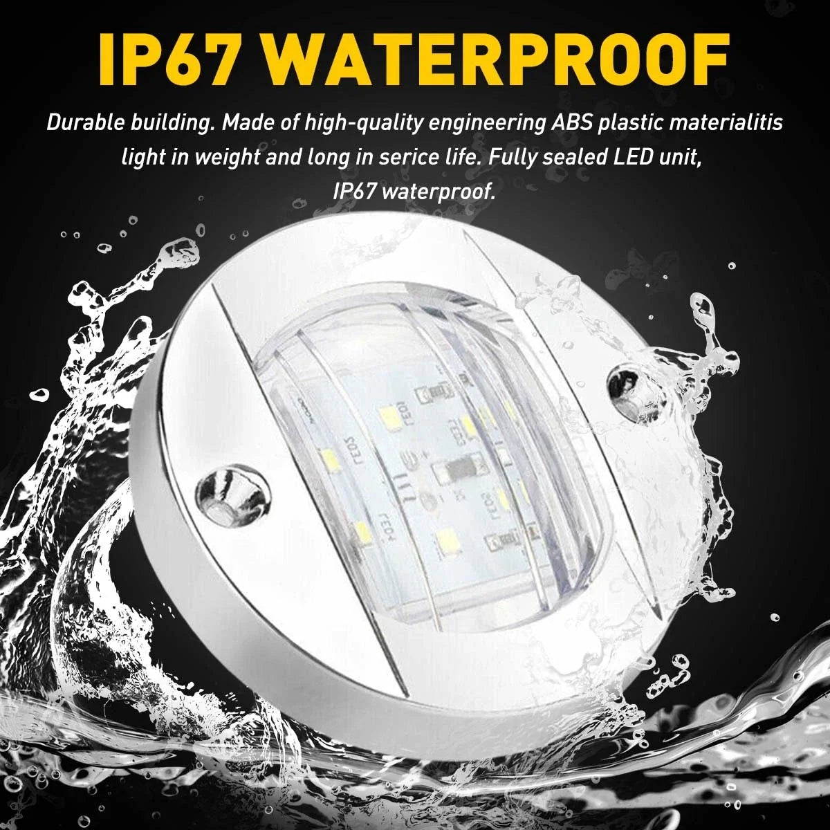 Set of 4 Waterproof LED Deck Lights for Marine Boats