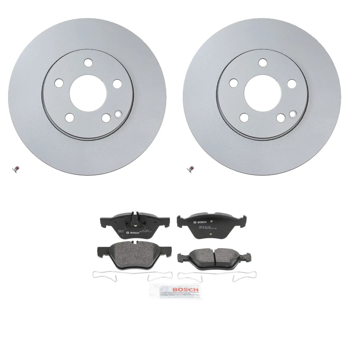 Front Rotors & Bosch QuietCast Ceramic Brake Pads Kit for Mercedes W211 E320 (2003–2009)