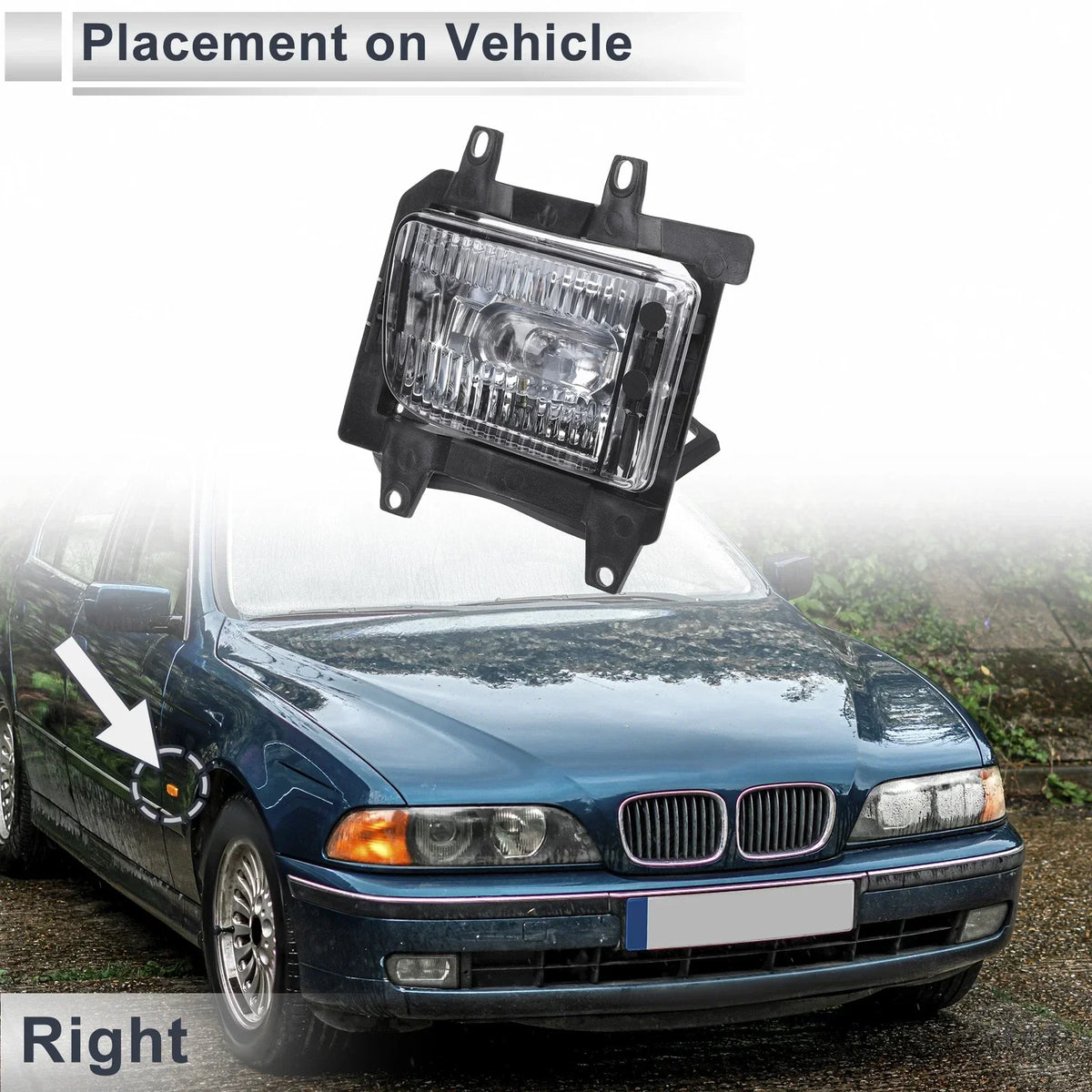 Front Right Side Marker Light Cover for BMW E30 Bumper