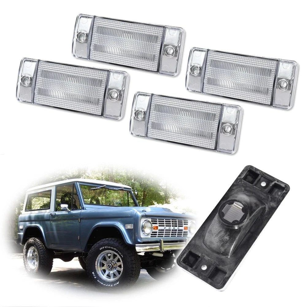Set of 4 Clear Side Markers for Ford F-100 F-250 F-350 (1970–1972)