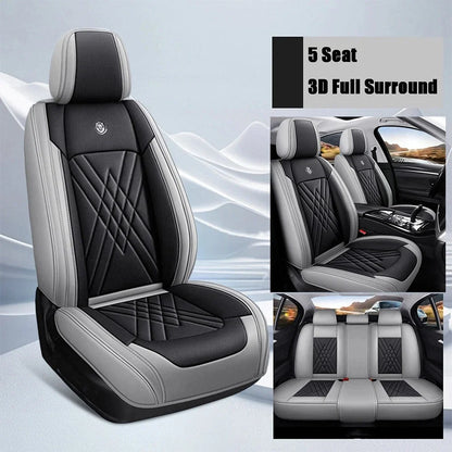 Leather Seat Set (Full) for Toyota 5-Seater - Black & Gray