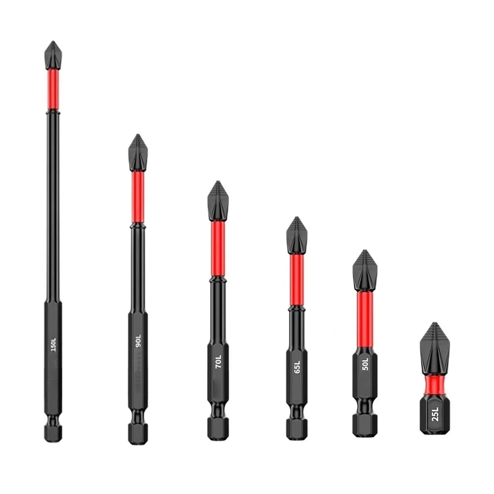 6pc PH2 Magnetic Screwdriver Drill Bit Set for Automotive Use