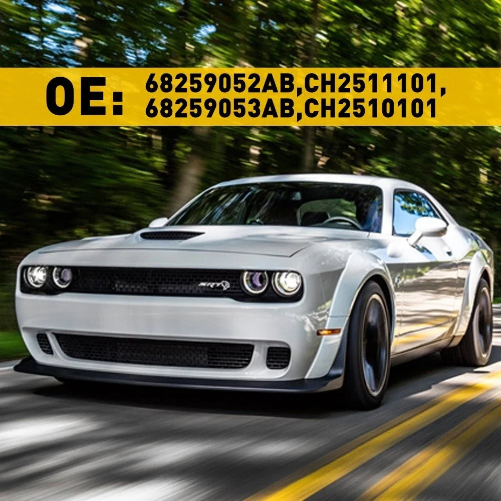 2X Front Bezel Lamp Headlight Trim for Dodge Challenger (2015–2021)