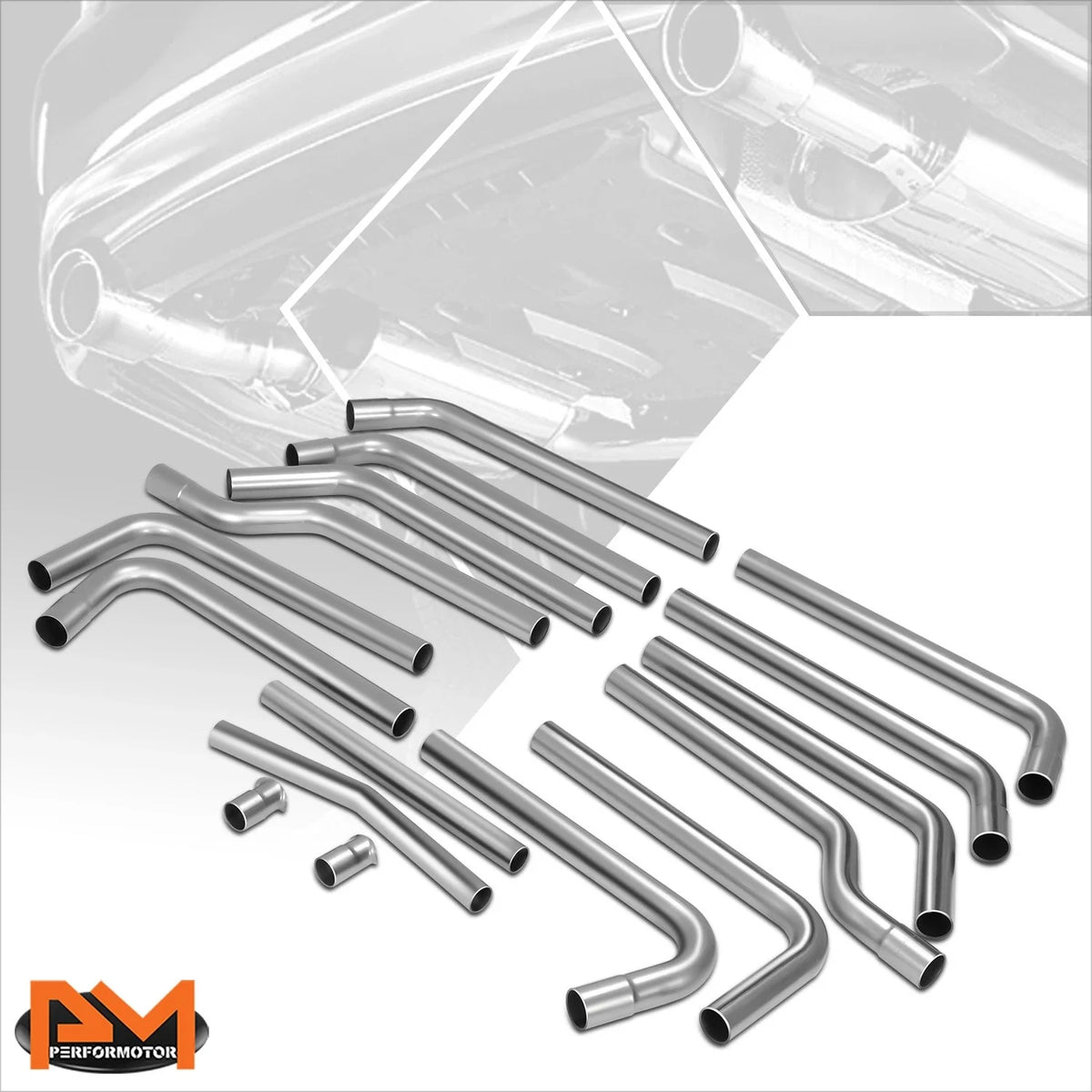 16 Slip-Fit Exhaust Pipes - 2.5" Mild Steel Construction