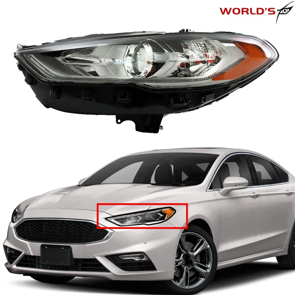 Projector Front Headlights for Ford Fusion (2017–2019) Halogen LED DRL