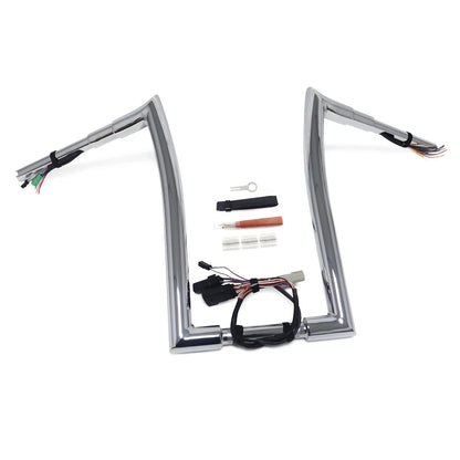 Prewired Chrome Handlebar 16" for Harley Road Glide 2008-2013
