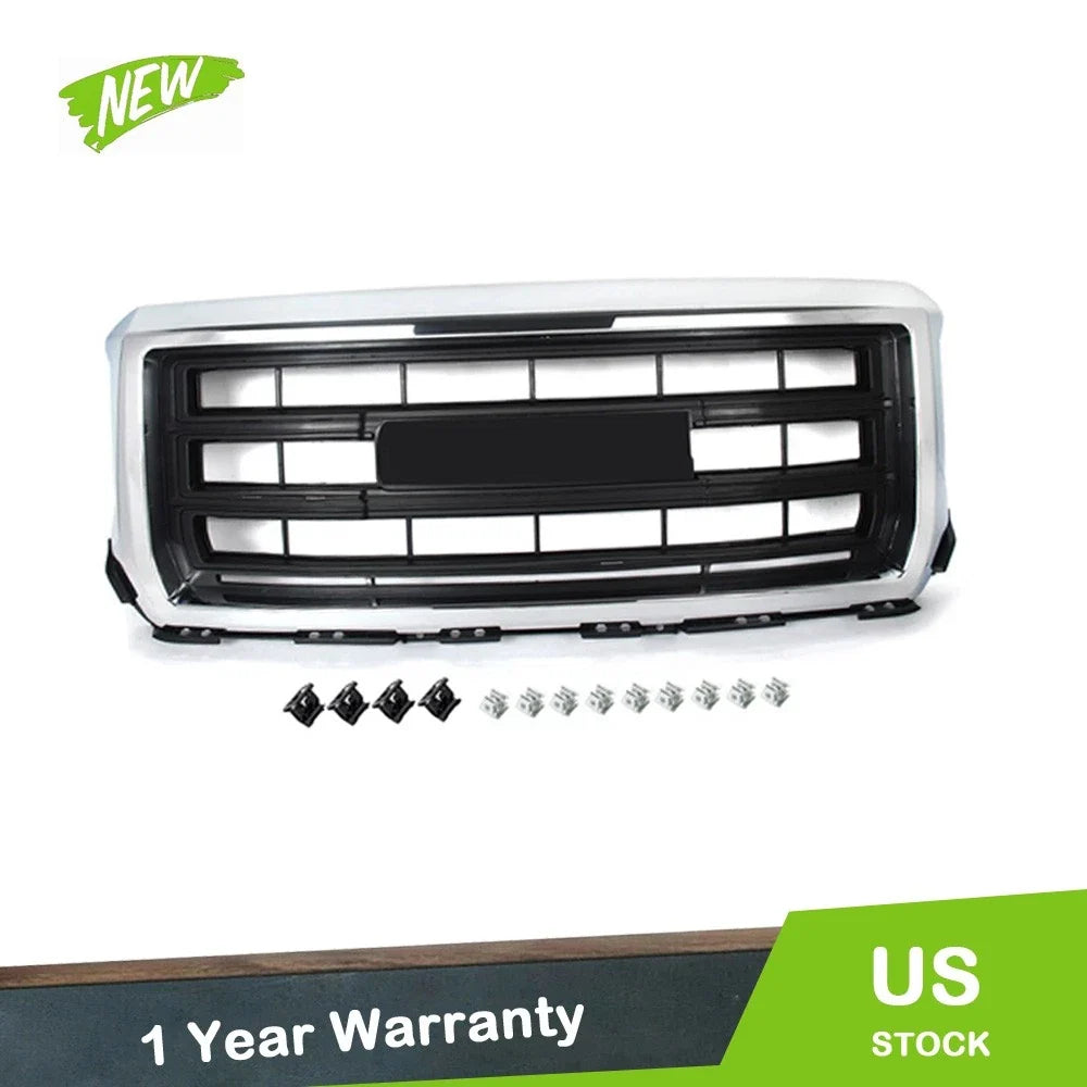 Front Bumper Grille for GMC Sierra 1500 (2014–2015) Chrome Matte Black