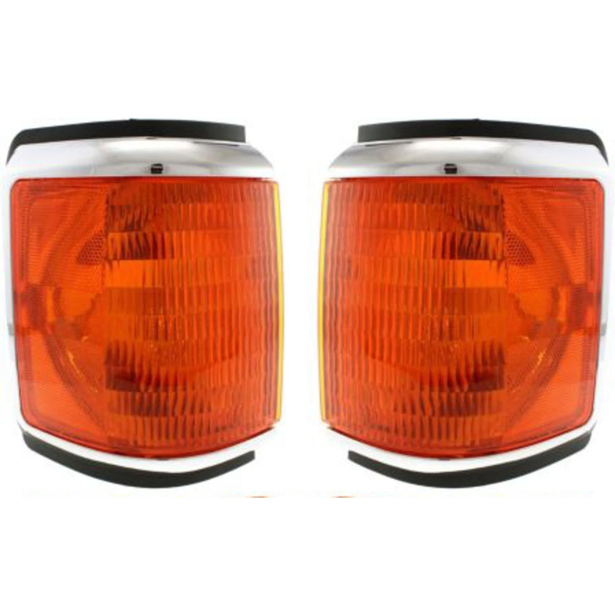 Corner Light Set of 2 for Ford F-150 F-250 (1987–1991) w/ Chrome Trim