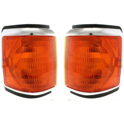 Corner Light Set of 2 for Ford F-150 F-250 (1987–1991) w/ Chrome Trim