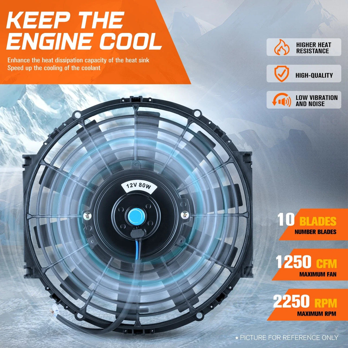 2X 10" Electric Radiator Cooling Fan for Universal Applications (12V)