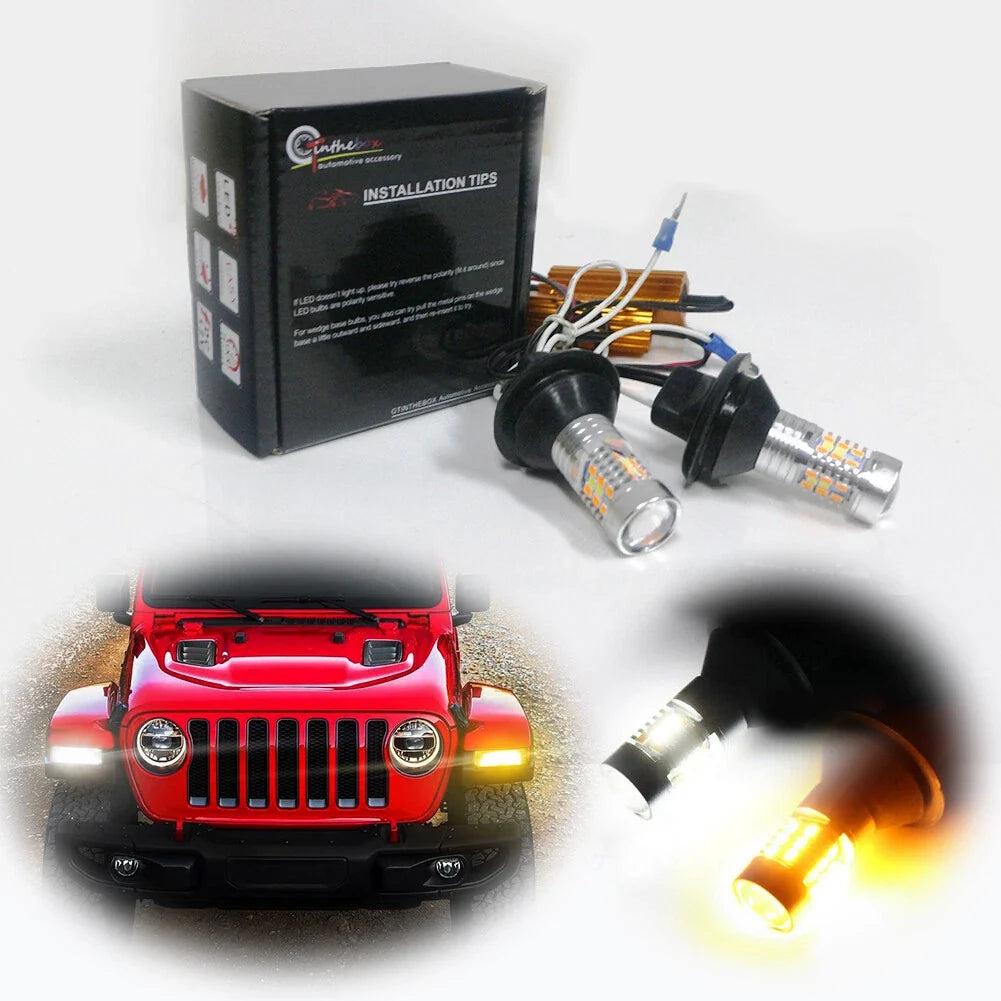 LED Switchback Parking DRL Turn Signal Lights for Jeep Wrangler (2018–2019)