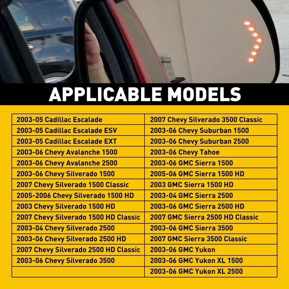 Heated Mirror Glass with Turn Signal for Chevy GMC Cadillac (2003–2007)